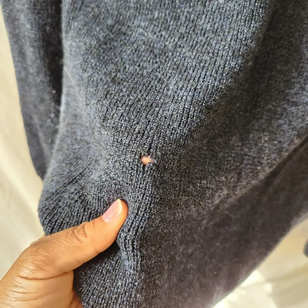 J.Crew Destination 100% Merino Wool Sweater Sz L Blue Crewneck Upscale Neutral